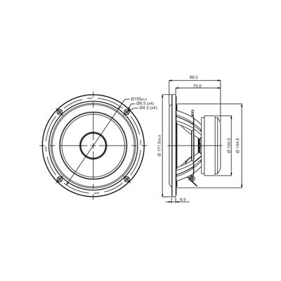 SB Acoustics  SB17MFC35-8 Midwoofer
