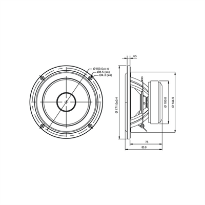 SB Acoustics SB17NRX2C35-4 Norex Midwoofer