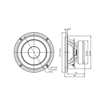 SB Acoustics SB17CRC35-8 Carbon Midwoofer