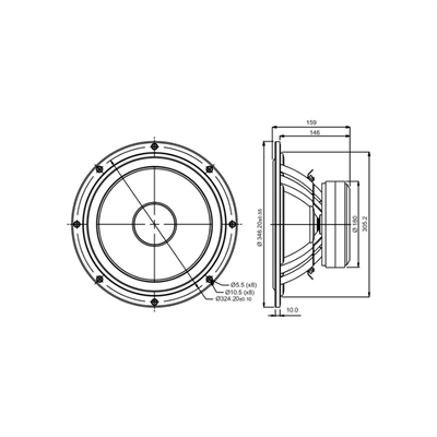 SB Acoustics SB34NRXL75-8 Norex Woofer
