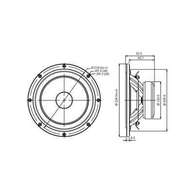 SB Acoustics SB23NRXS45-4 Norex Woofer