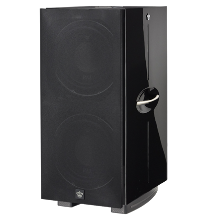 REL 212 Black Label Subwoofer siyah Grill ile gelir