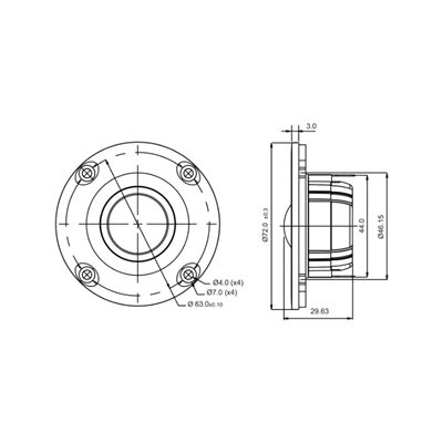 SB Acoustics SB26STCN-C000-4 Dome Tweeter