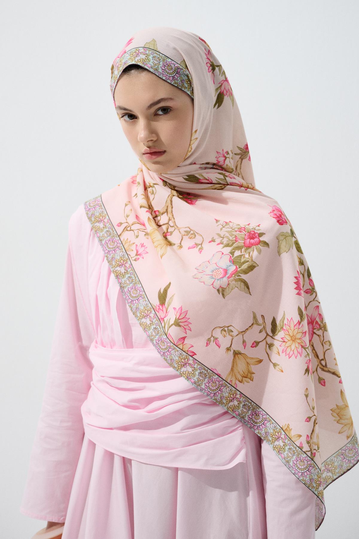 Zahra Pamuklu Şal - Pembe