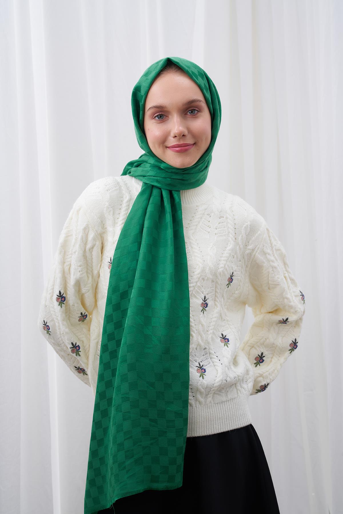 Dama Desen İpeksi Jakar Şal- Benetton 