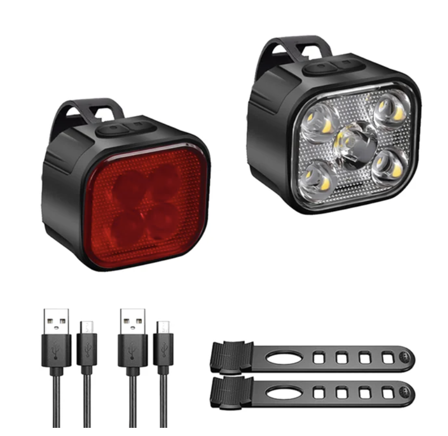 BİSİKLET ÖN ARKA LAMBA AYDINLATMA SETİ USB ŞARJLI XBYC-6167
