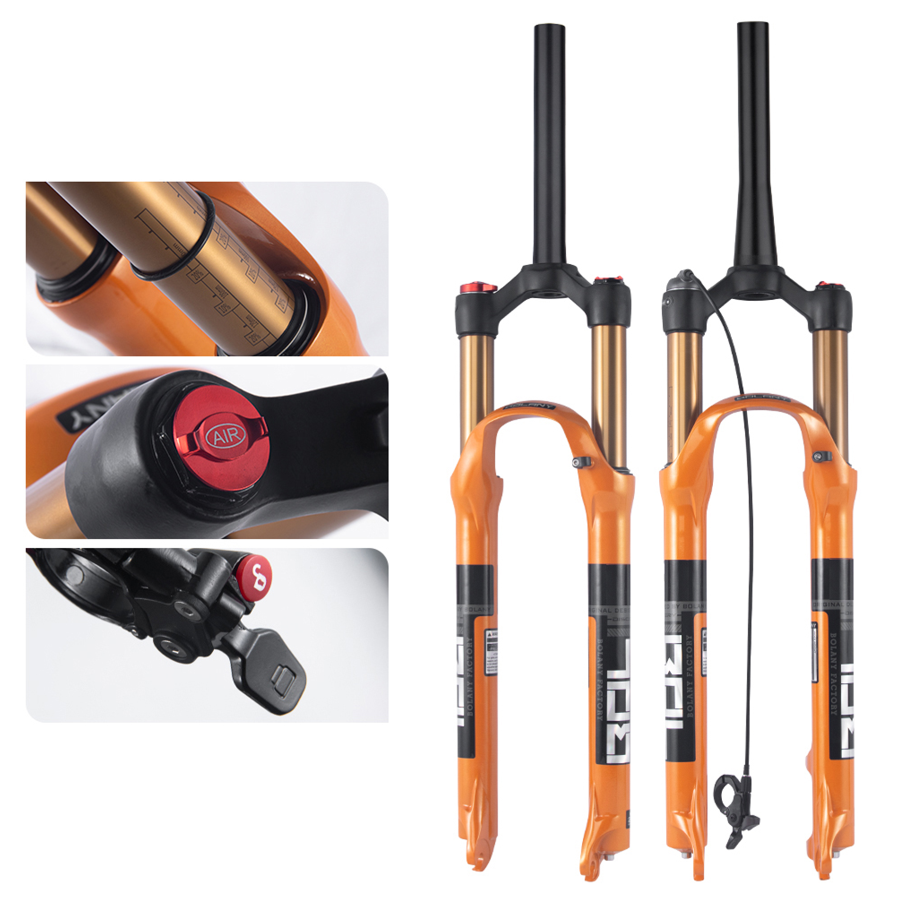 Bolany 26 Jant Havalı Amortisör 120mm Gidondan Kilitlemeli Turuncu | AIR Fork