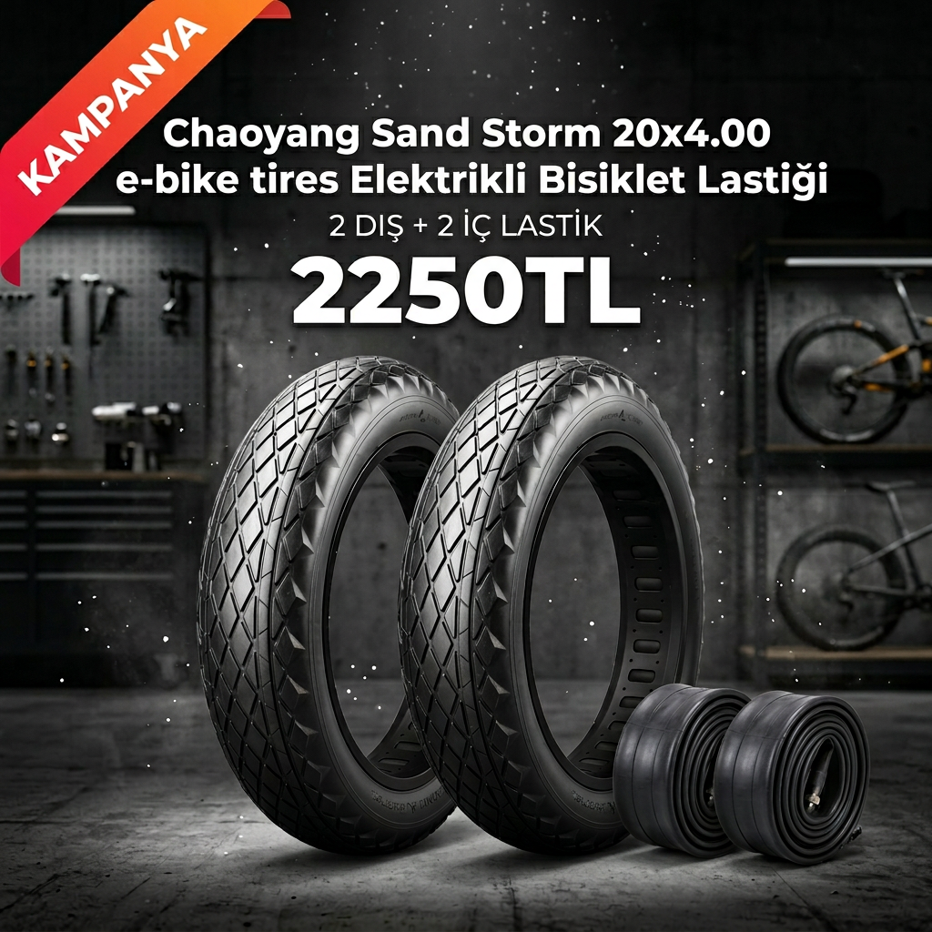 Chaoyang Sand Storm 20x4.00 Elektrikli Bisiklet Lastiği + İç Lastik Seti (2+2) – 2250 TL | Fat Bike Lastik