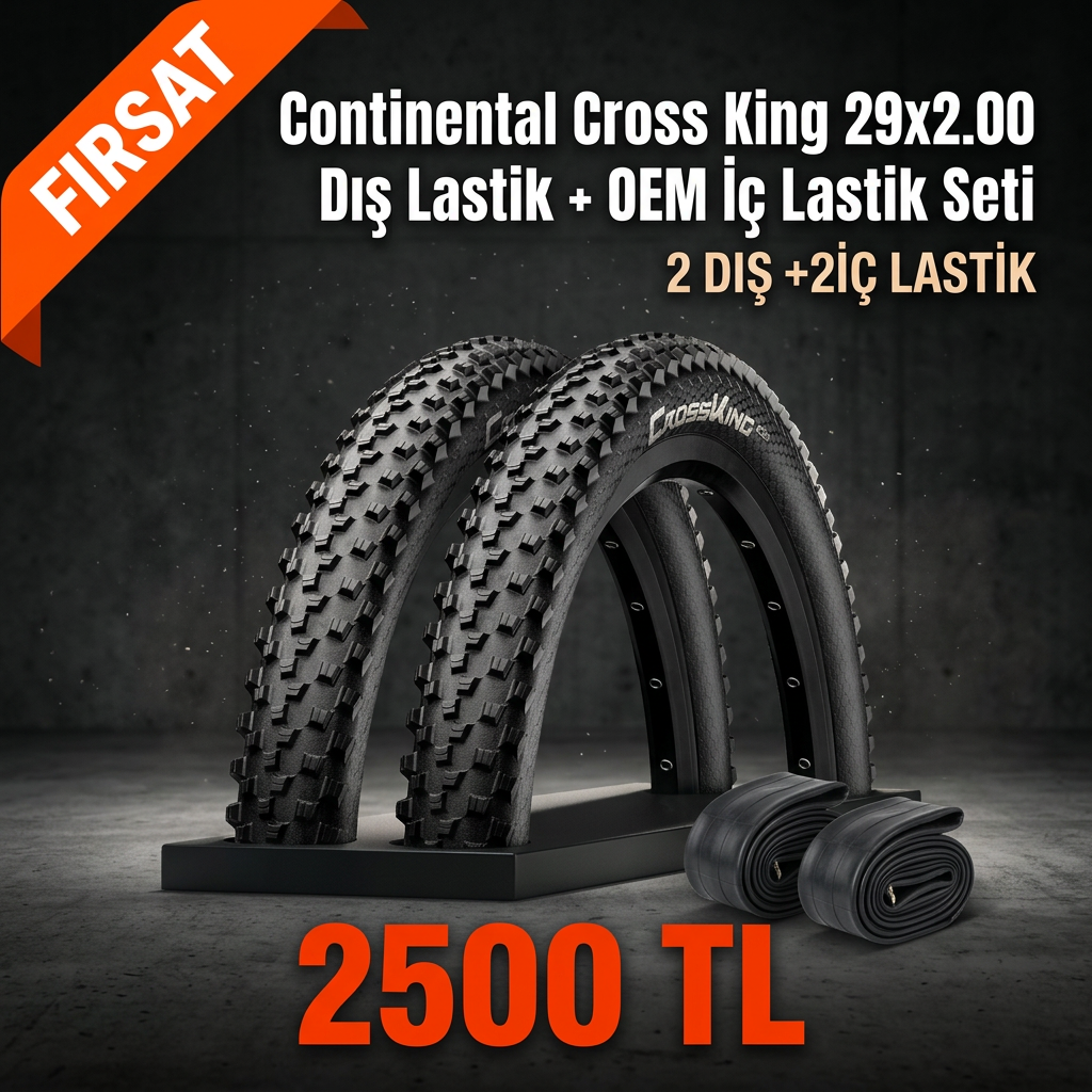 Continental Cross King 29x2.00 Dış Lastik + OEM İç Lastik Seti (2+2) – 2500 TL Kampanya | 29 Jant MTB Lastik Paketi