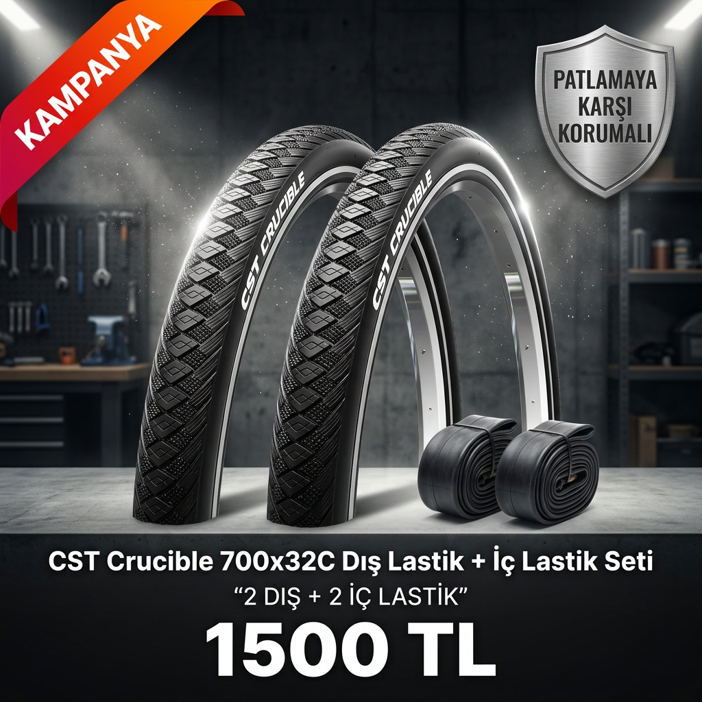 CST Crucible 700x32C Dış Lastik + İç Lastik Seti (2+2) – 1500 TL | 28 Jant Yol & Şehir Bisiklet Lastiği