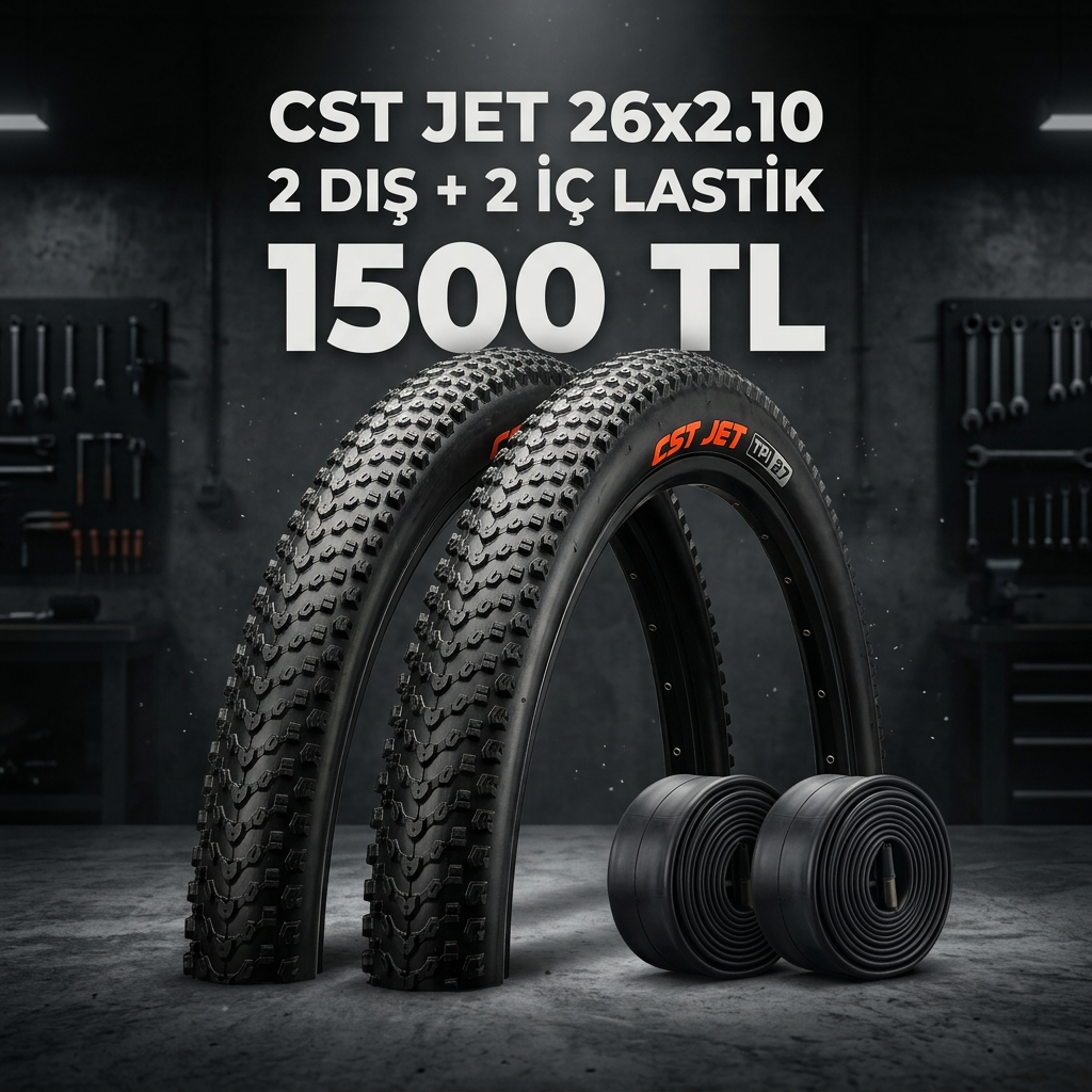CST Jet 26x2.10 Dış Lastik + İç Lastik Seti (2+2) – 1500 TL Kampanya | 26 Jant MTB Lastik
