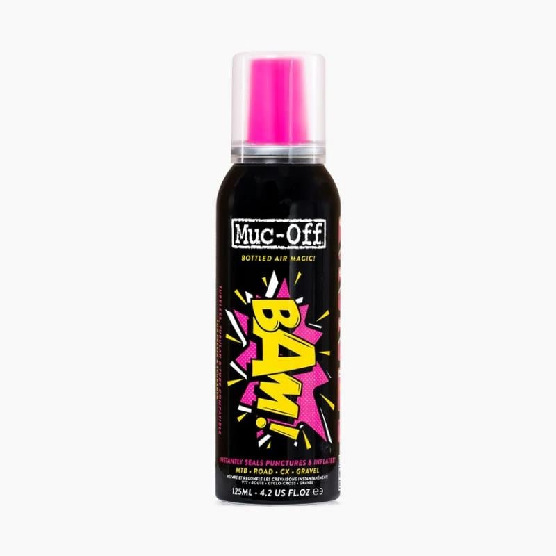 Muc-Off B.A.M! 125ml Lastik Tamir Spreyi | Anında Şişirme & Onarım | Yol, Gravel, MTB Uyumlu