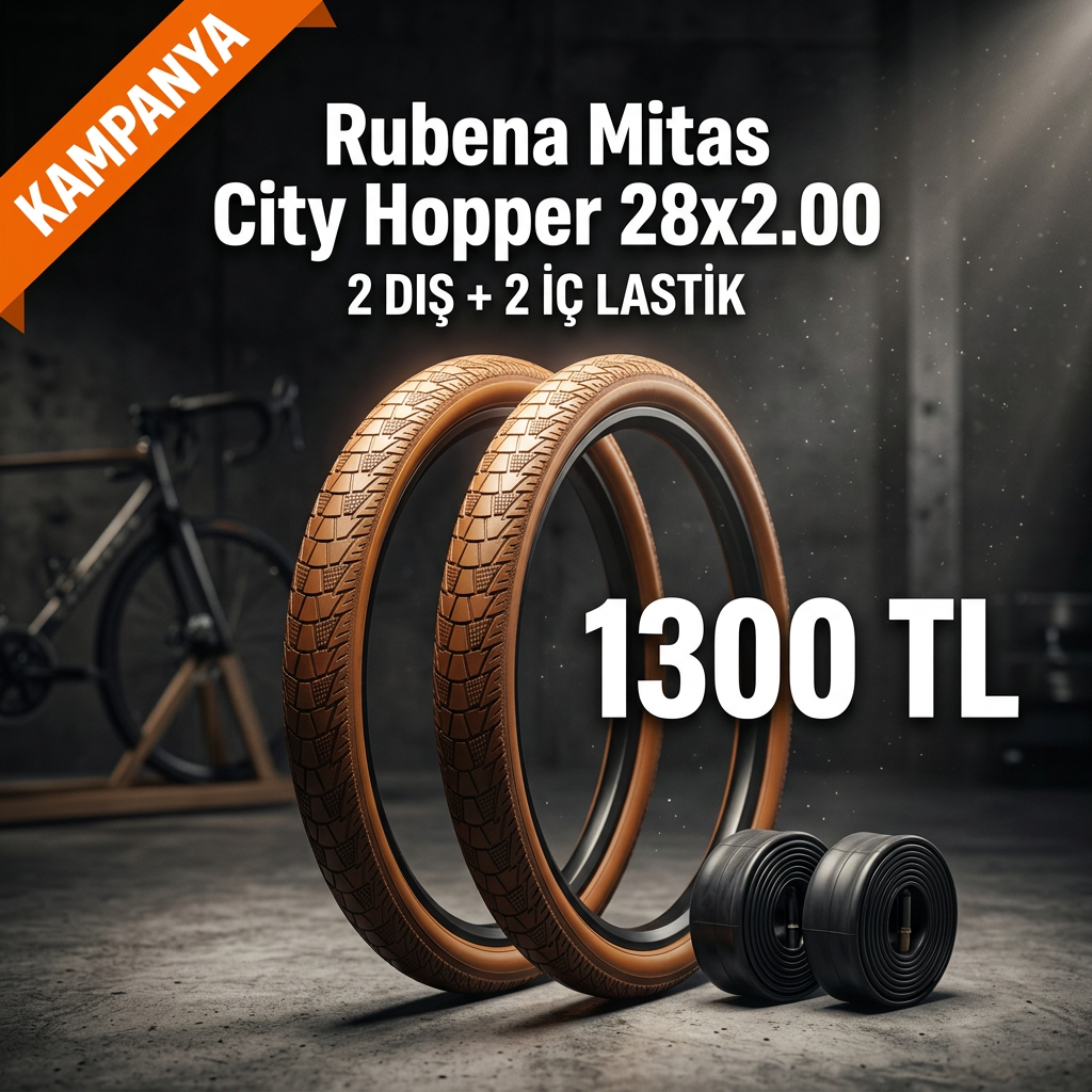 Rubena Mitas City Hopper 28x2.00 Dış Lastik + İç Lastik Seti (2+2) – 1300 TL | Şehir Bisiklet Lastiği