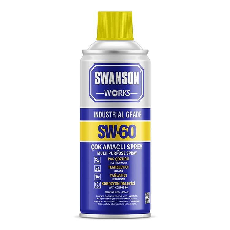 SWANSON SW-60 ÇOK AMAÇLI SPREY PAS SÖKÜCÜ-YAĞLAYICI-TEMİZLEYİCİ-KOROZYON ÖNLEYİCİ