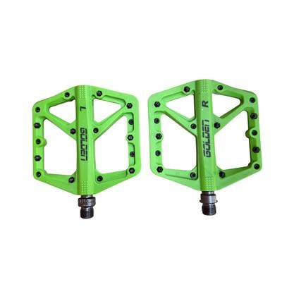 Golden Yeşil Renk Rulmanlı Çivili Pedal | Dayanıklı Alüminyum Platform Pedalı