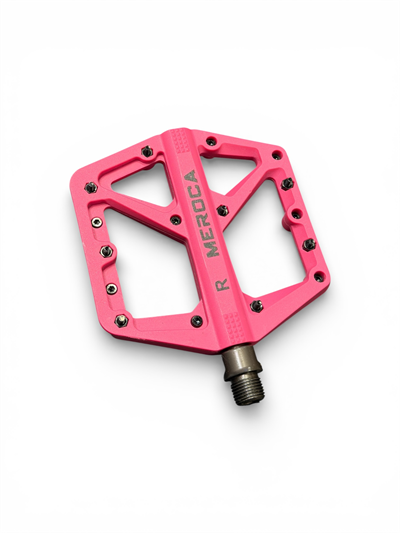 Meroca Double Rulmanlı Çivili Koyu Pembe Bisiklet Pedalı | Hafif Platform MTB Pedal – Dağ Bisiklet