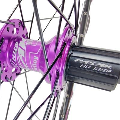 Pasak Ön Arka Takım Sesli Göbek Mor 36 Delik | MTB & Şehir Bisikleti Uyumlu