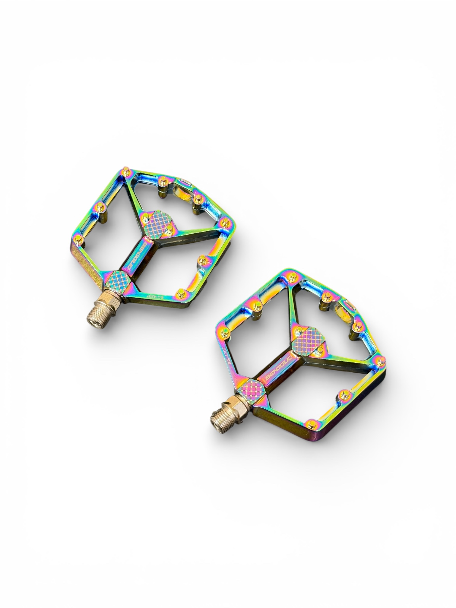 BENGGUO Rulmanlı Çivili Rainbow Bisiklet Pedalı | Alüminyum CNC MTB Platform Pedal – Dağ Bisiklet