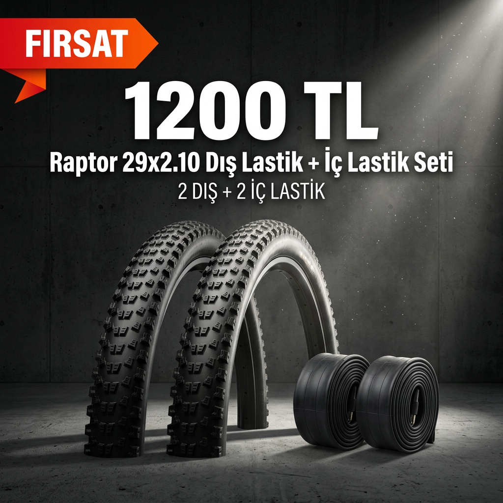 Raptor 29x2.10 Dış Lastik + İç Lastik Seti (2+2) – 1200 TL | 29 Jant MTB Lastik Kampanya