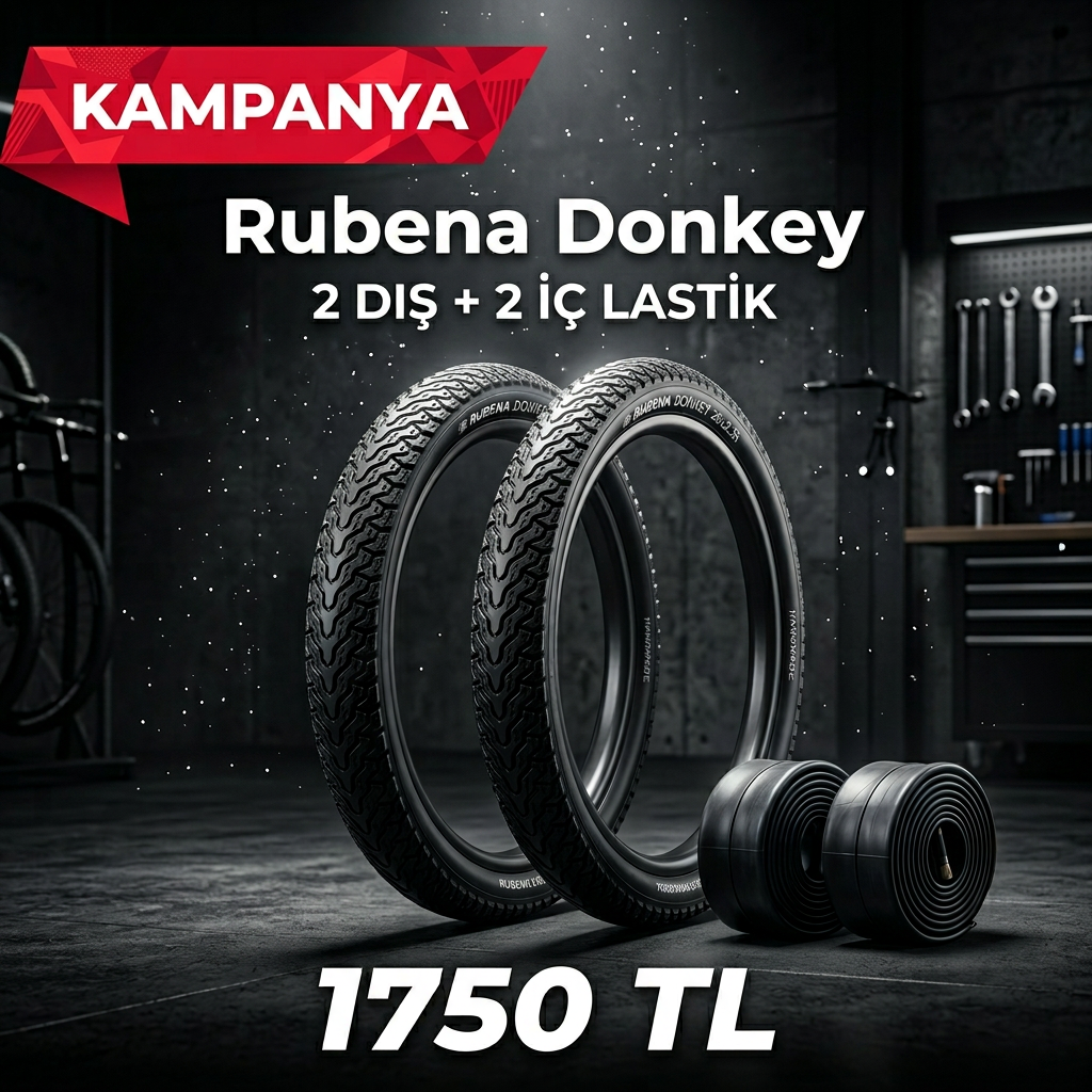 Rubena Donkey 26x2.35 Dış Lastik + İç Lastik Seti (2+2) – 1750 TL Kampanya | 26 Jant MTB