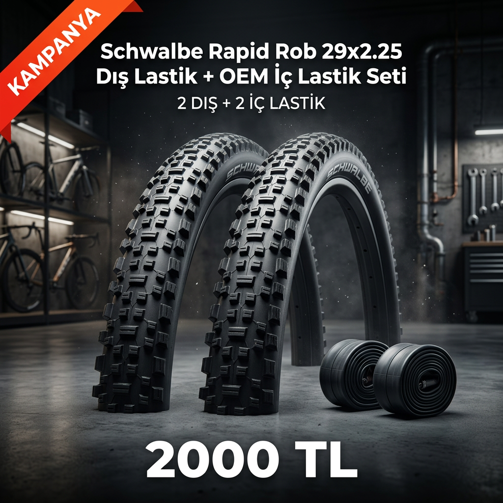 Schwalbe Rapid Rob 29x2.25 Dış Lastik + OEM İç Lastik Seti (2+2) – 2000 TL Kampanya | 29 Jant MTB Lastik
