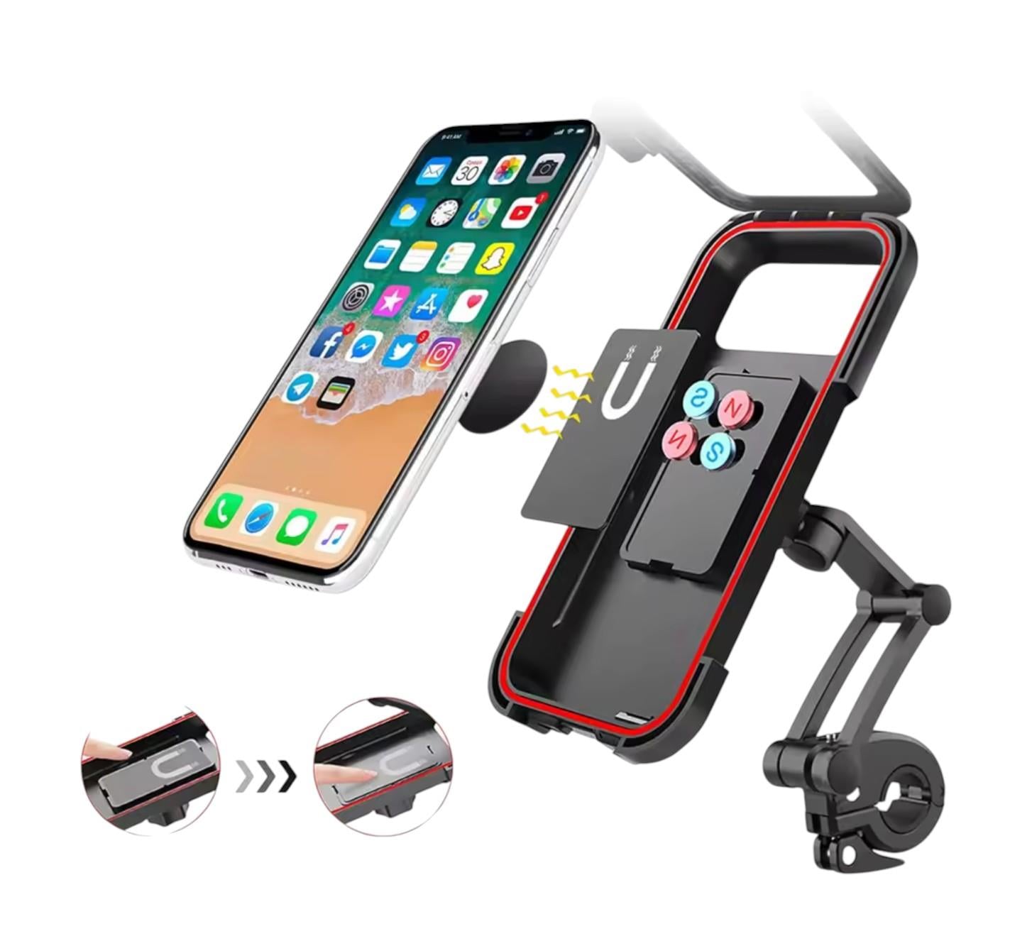 Üniversal Bisiklet Motosiklet Telefon Tutucu | Su Geçirmez & 360° Ayarlı