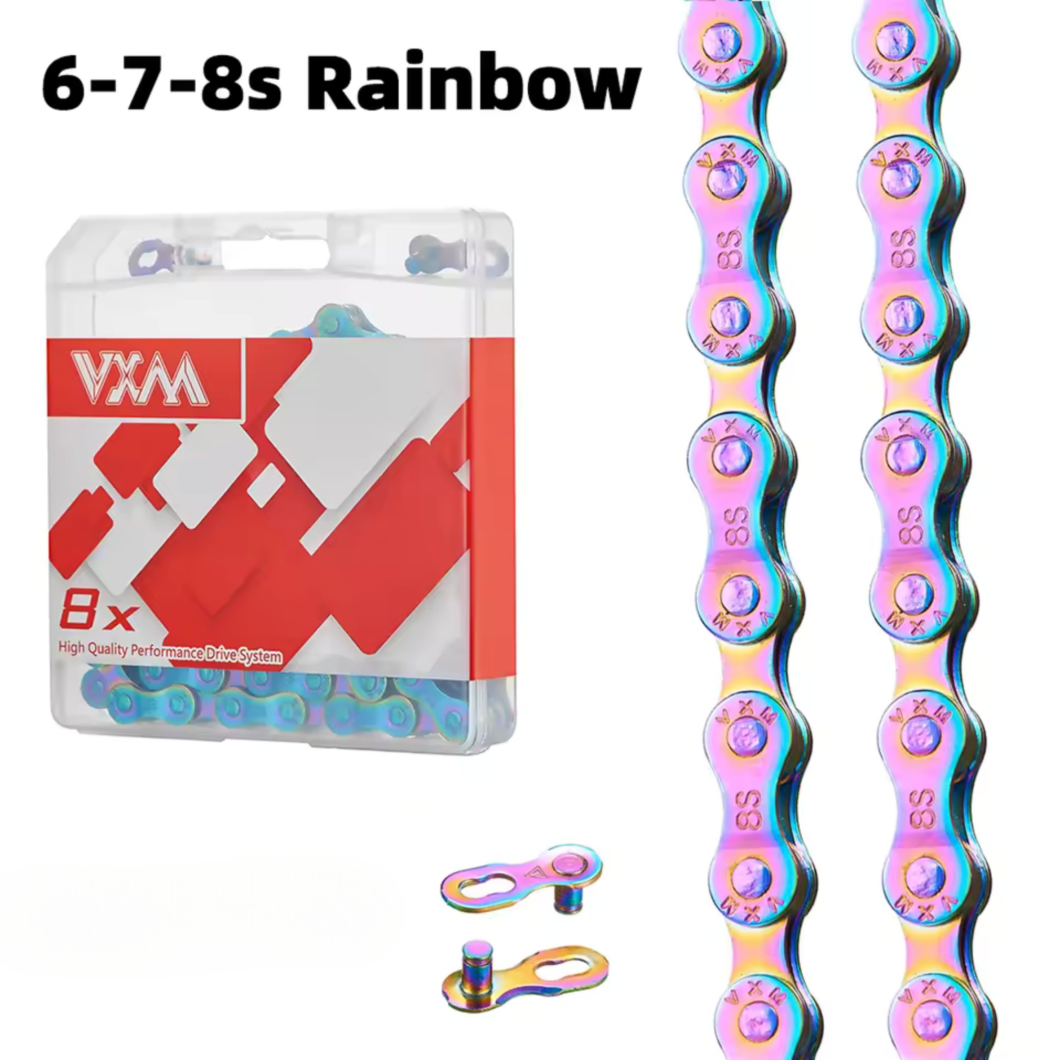 VXM 6-7-8 Vites Uyumlu Rainbow Renkli Bisiklet Zinciri
