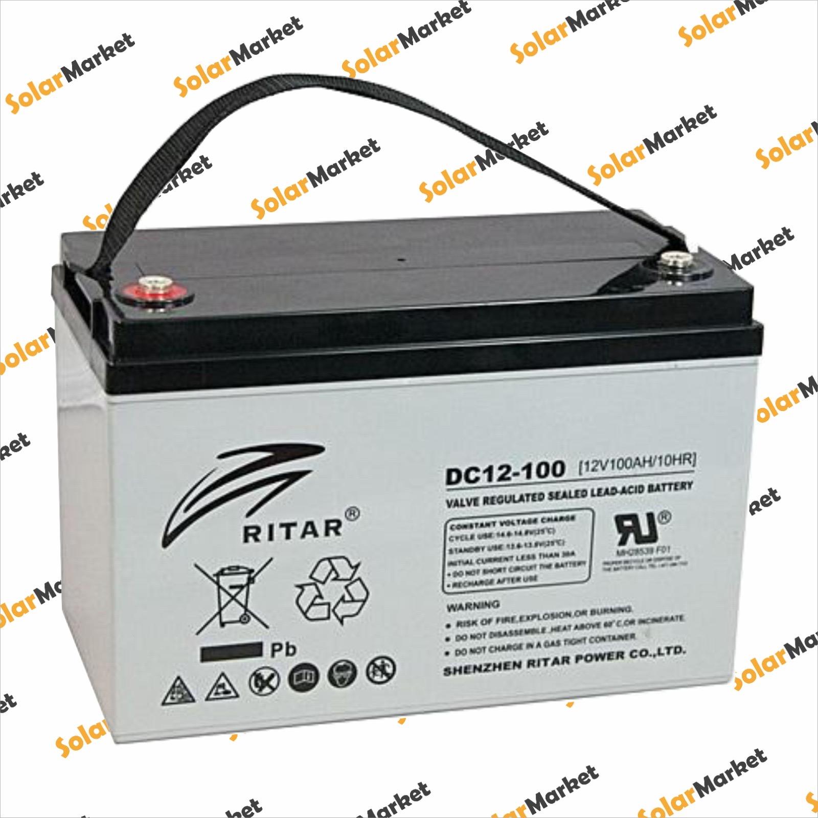 RİTAR 100 Ah Kurşun Karbon Akü (2000 cycle)