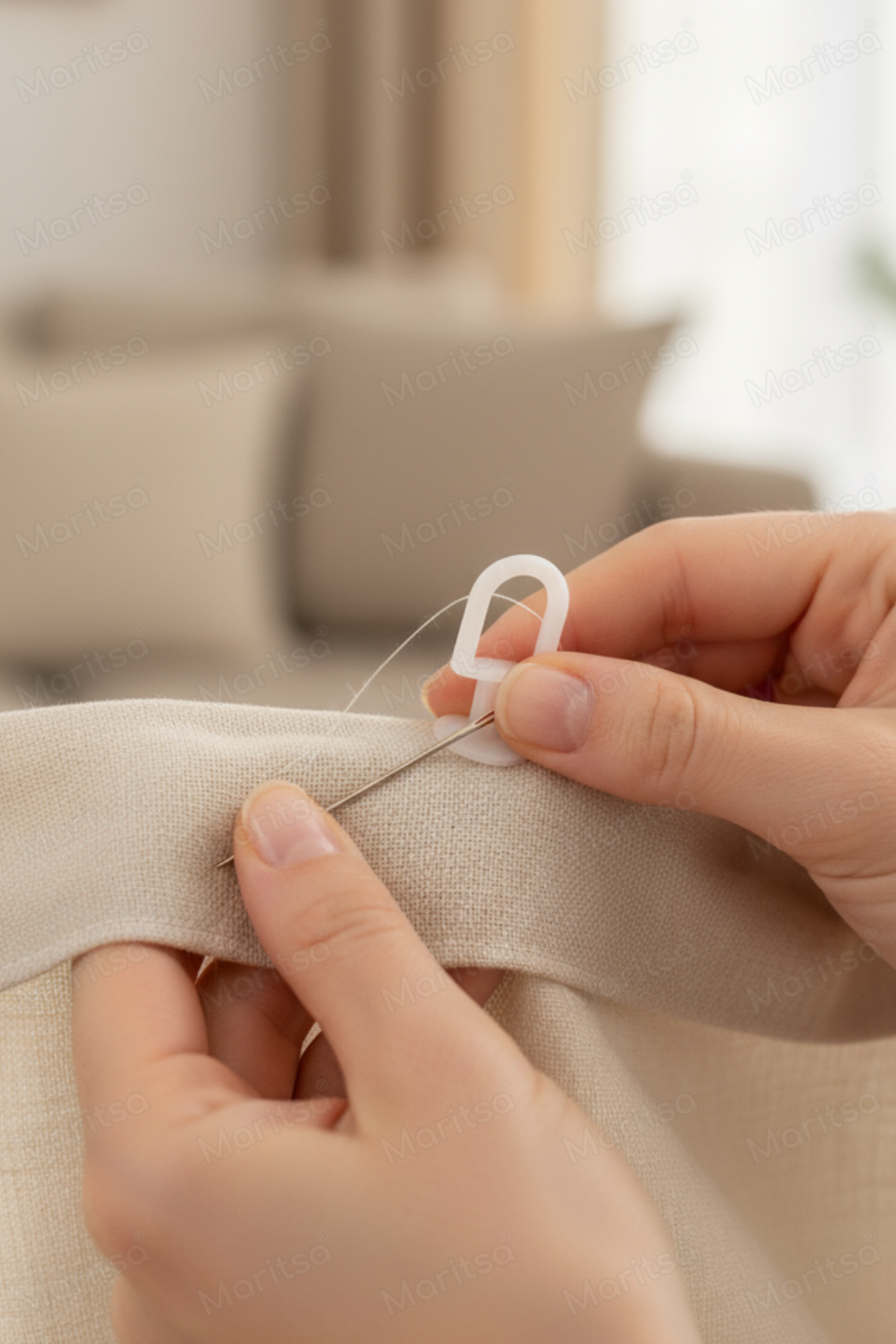 Elde Dikmeli Perde Korniş Düğmesi