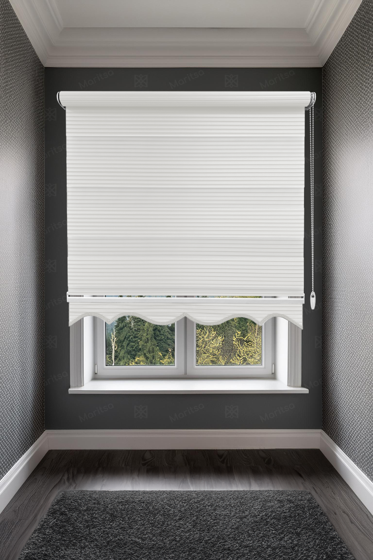 Geniş Plise Ekru Zebra Stor Perde