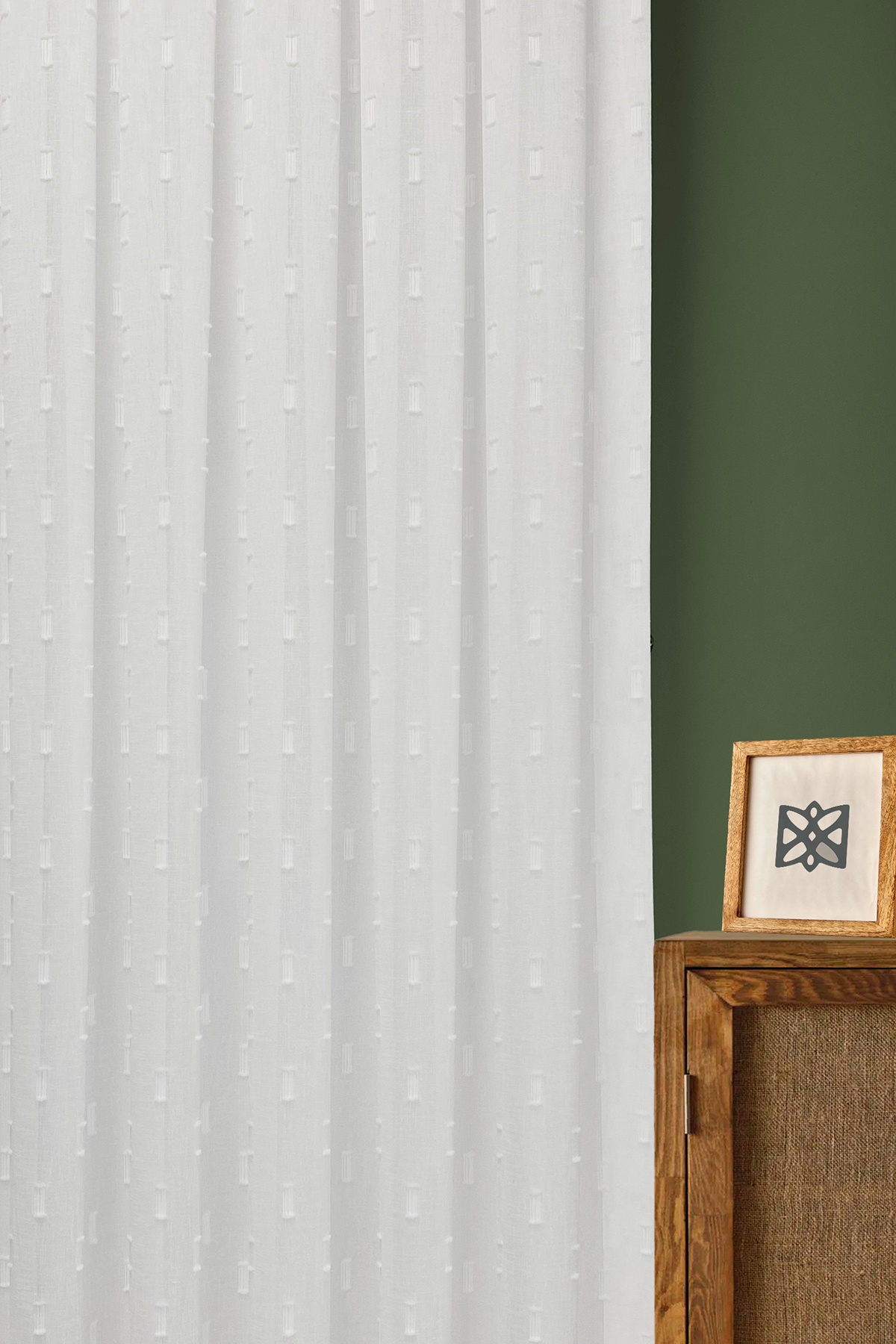 İskandinav Serisi Bohem Helsa Desen Keten Ekru Tül Perde