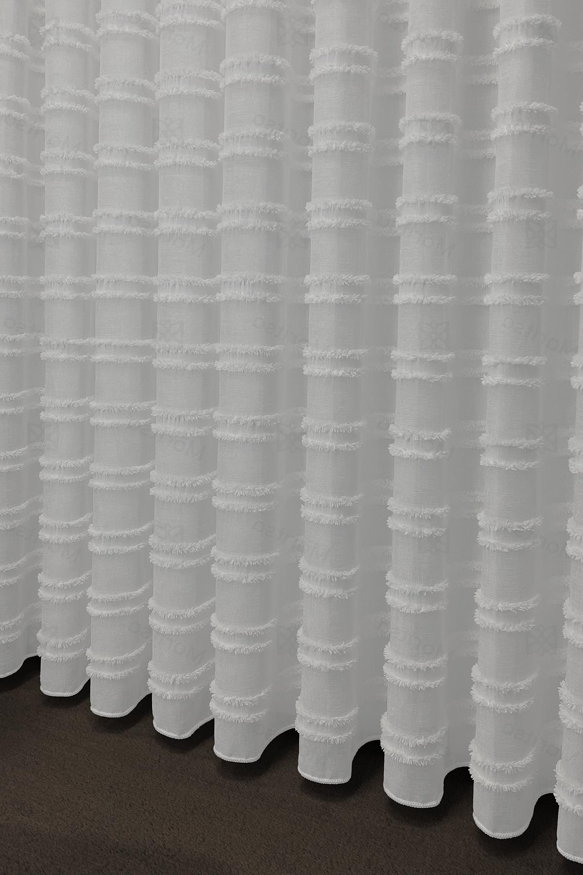 İskandinav Serisi Bohem Lena Desen Keten Ekru Tül Perde