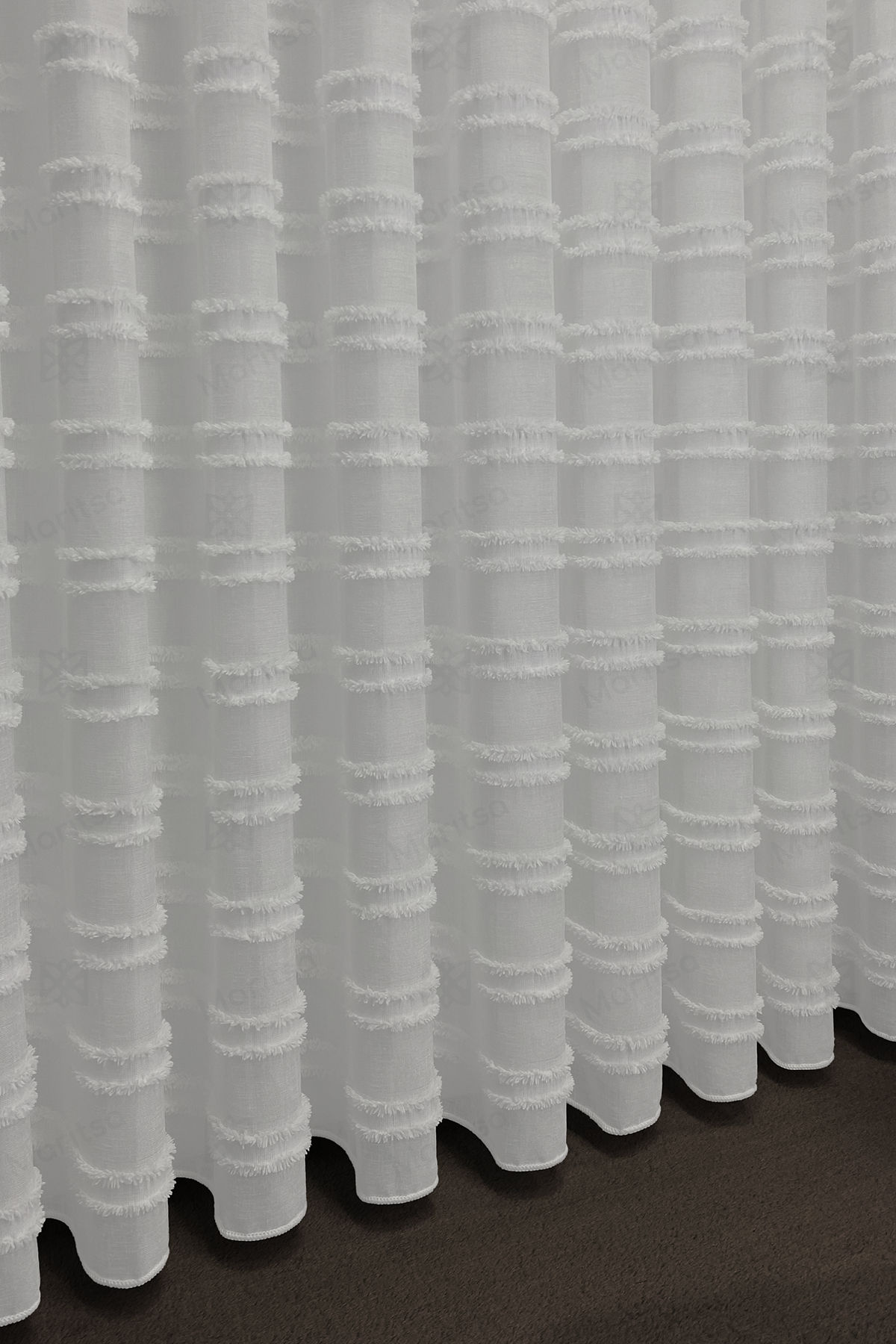 İskandinav Serisi Bohem Lydia Desen Keten Ekru Tül Perde