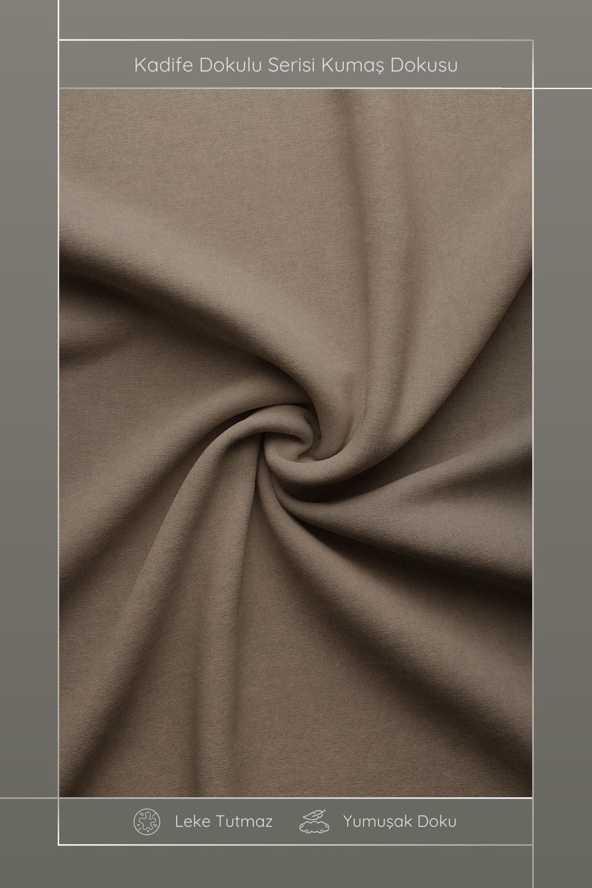 Kadife Dokulu Serisi Açık Kahve Kırlent Kılıfı