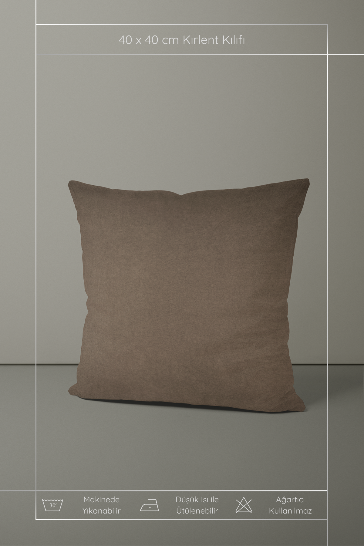 Kadife Dokulu Serisi Açık Kahve Kırlent Kılıfı