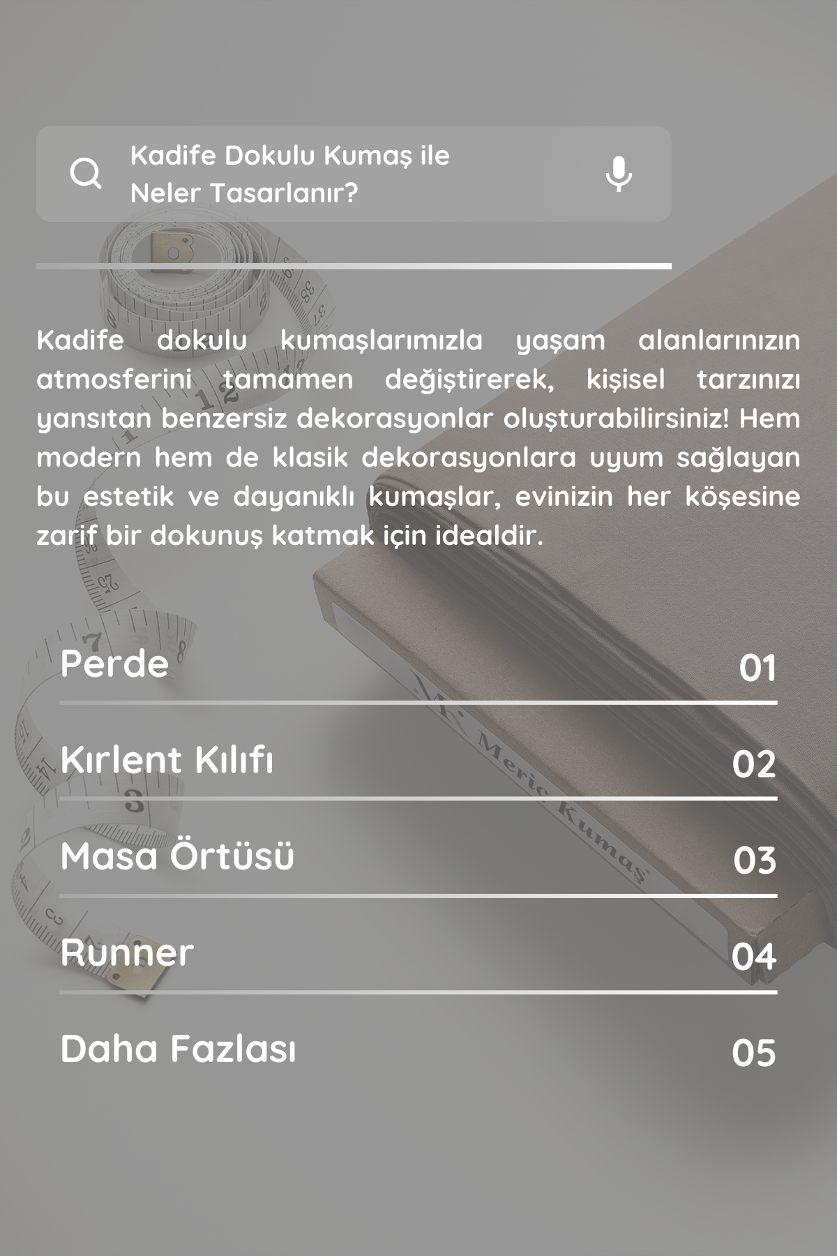 Kadife Dokulu Serisi Açık Kahve Kumaş