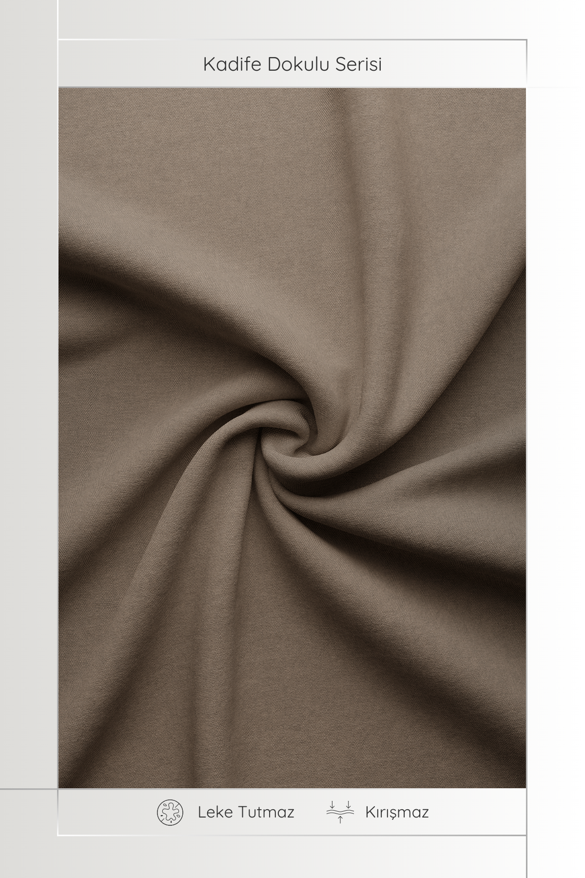 Kadife Dokulu Serisi Açık Kahve Masa Örtüsü