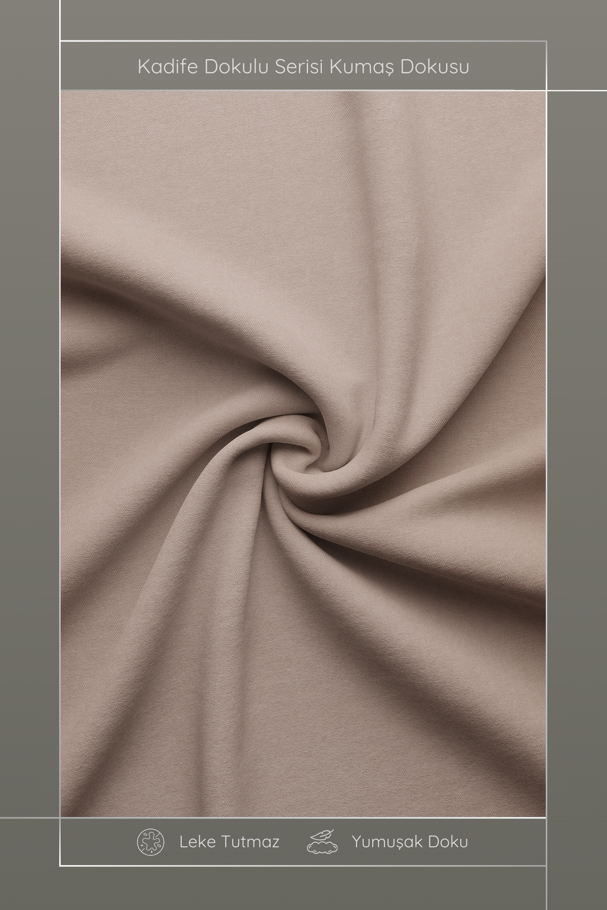 Kadife Dokulu Serisi Bej Kırlent Kılıfı