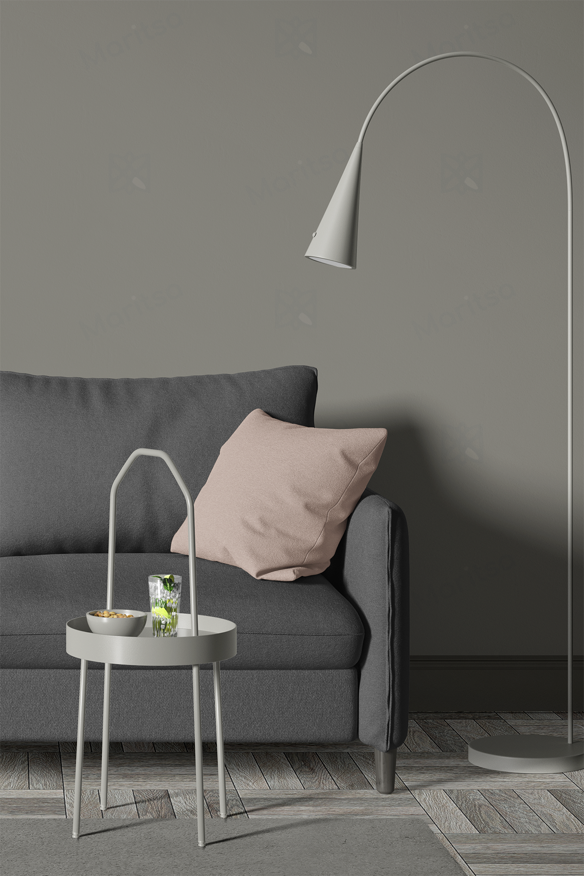 Kadife Dokulu Serisi Bej Kırlent Kılıfı