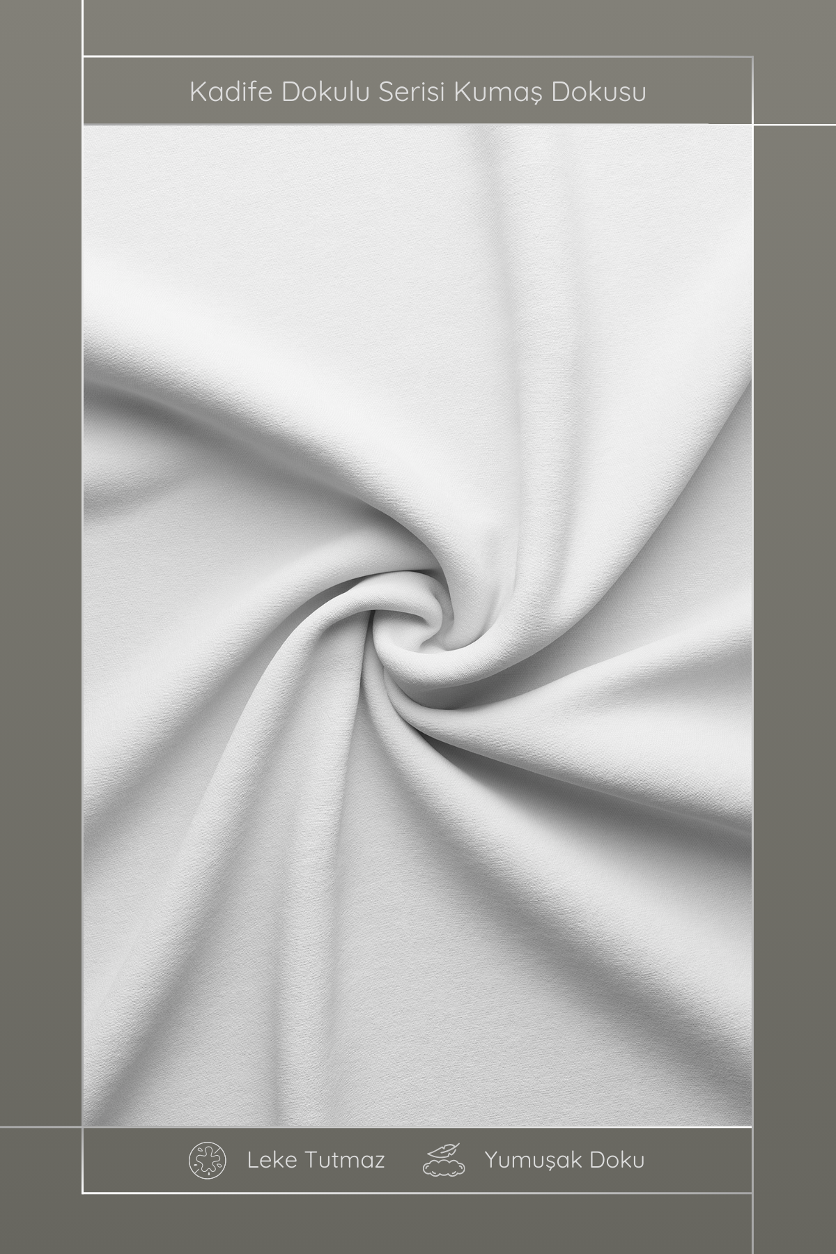 Kadife Dokulu Serisi Beyaz Kırlent Kılıfı