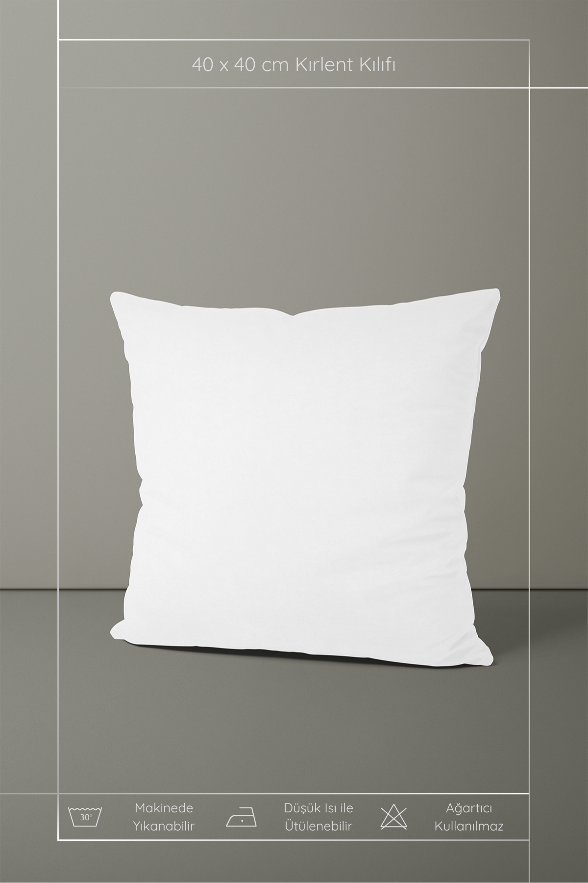 Kadife Dokulu Serisi Beyaz Kırlent Kılıfı