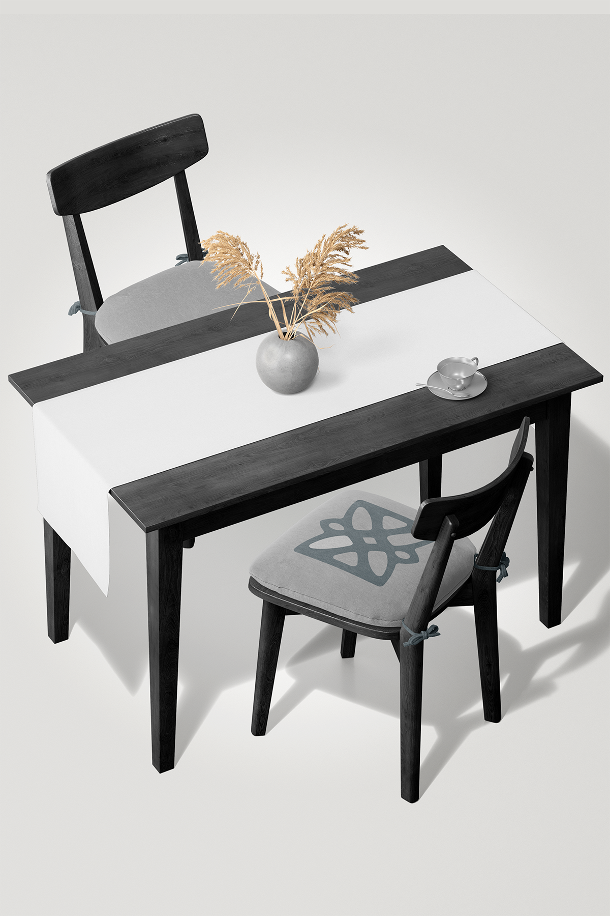 Kadife Dokulu Serisi Beyaz Runner