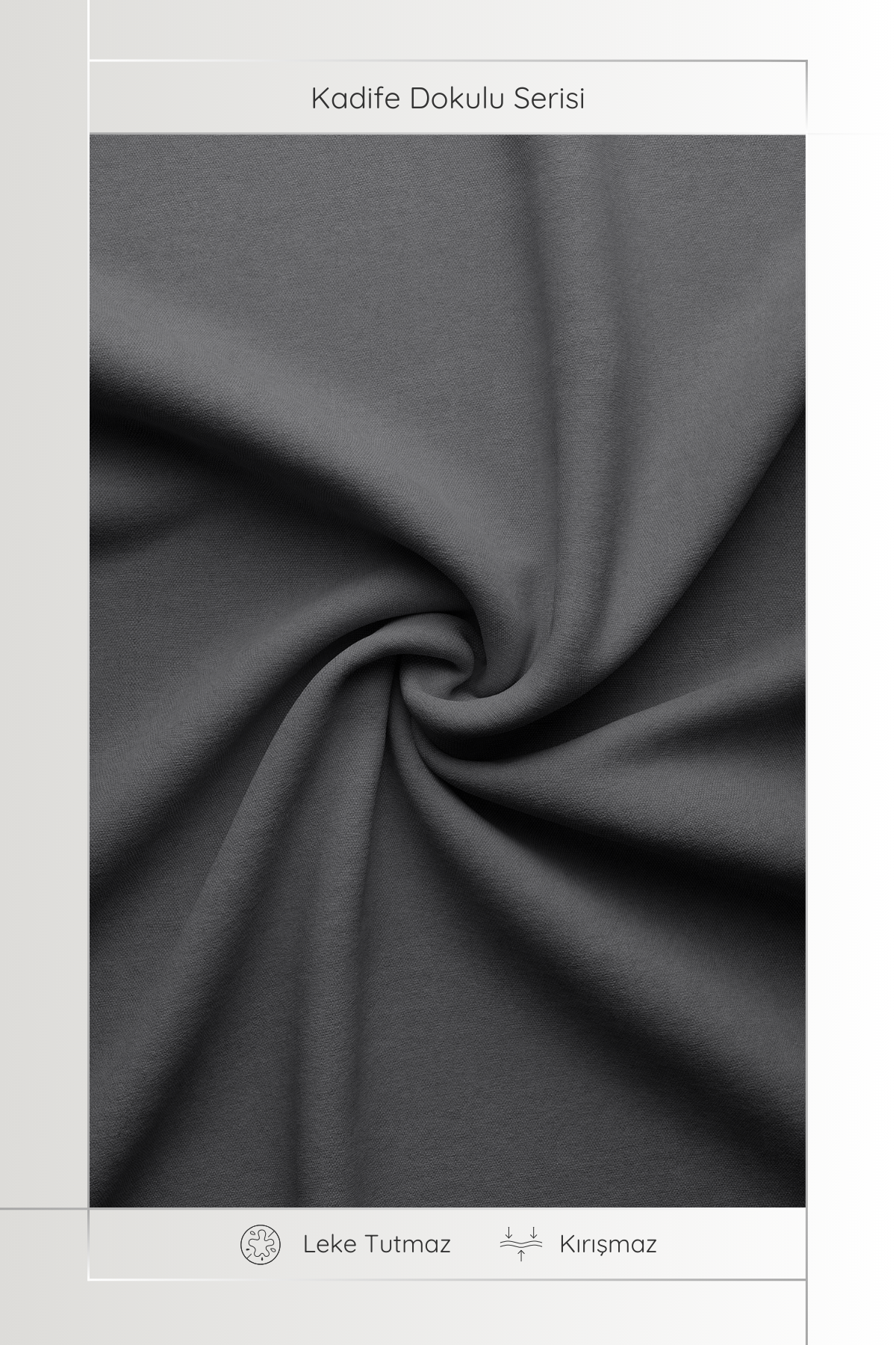 Kadife Dokulu Serisi Füme Masa Örtüsü