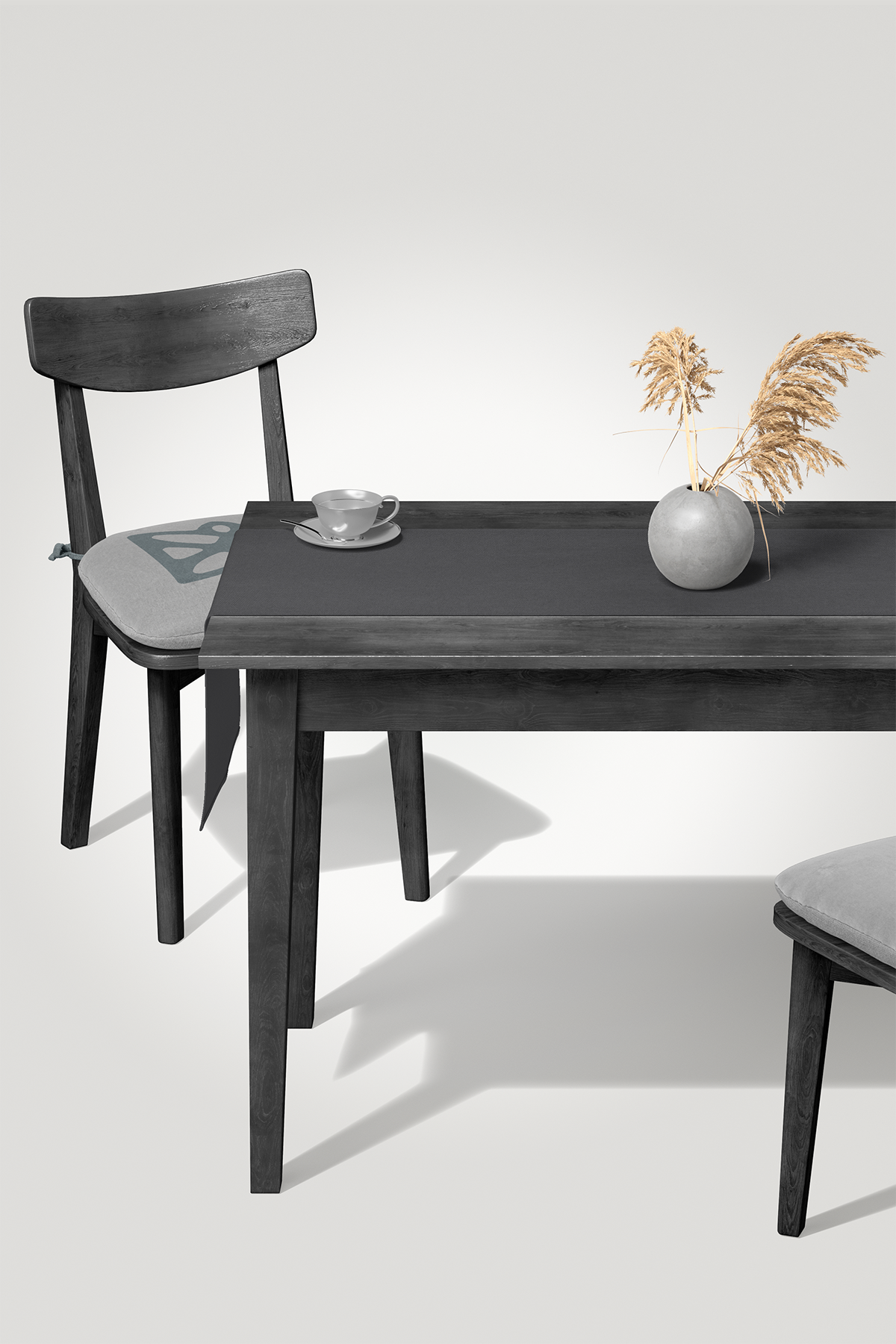 Kadife Dokulu Serisi Füme Runner