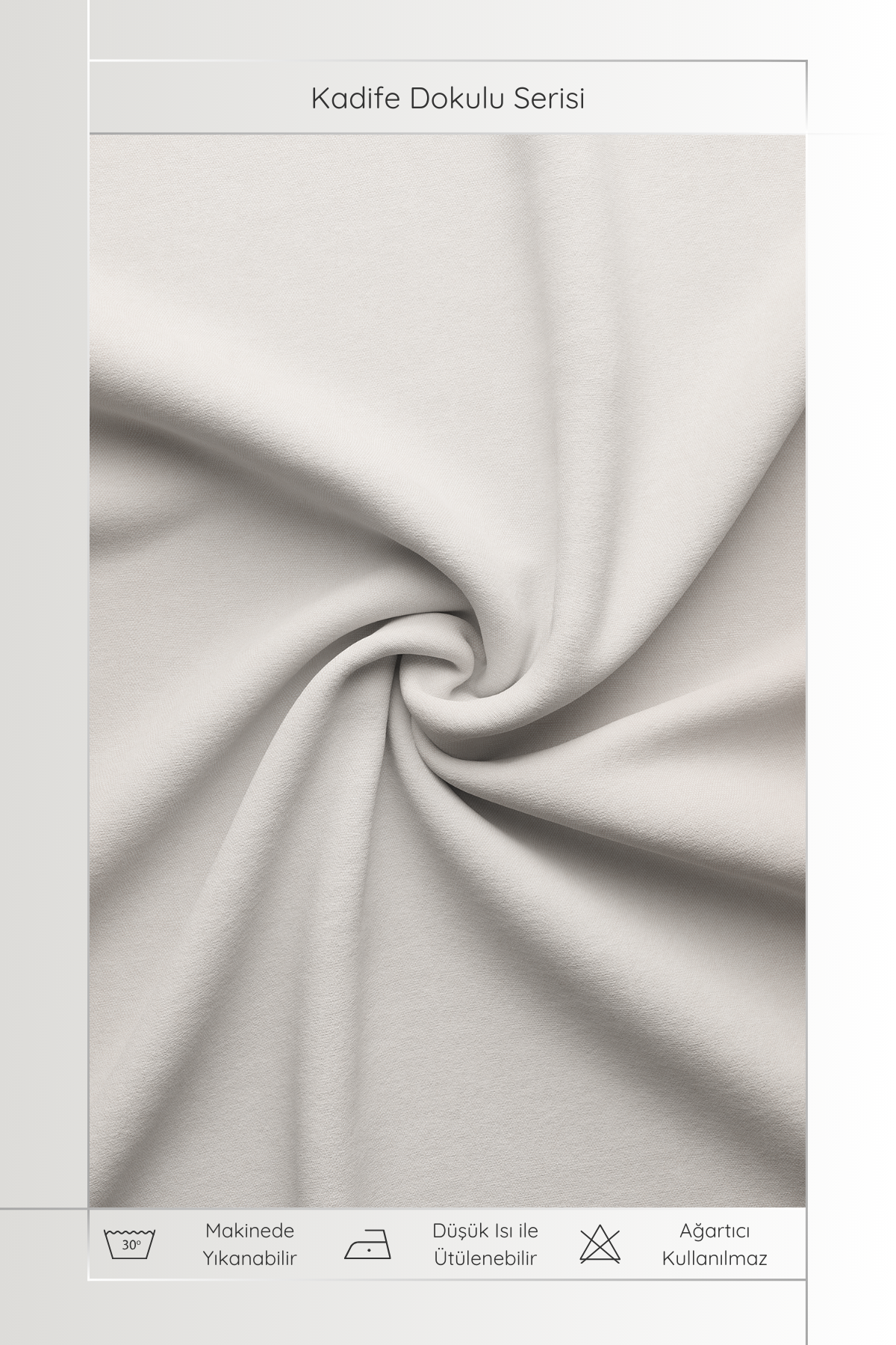 Kadife Dokulu Serisi Krem Fon Perde