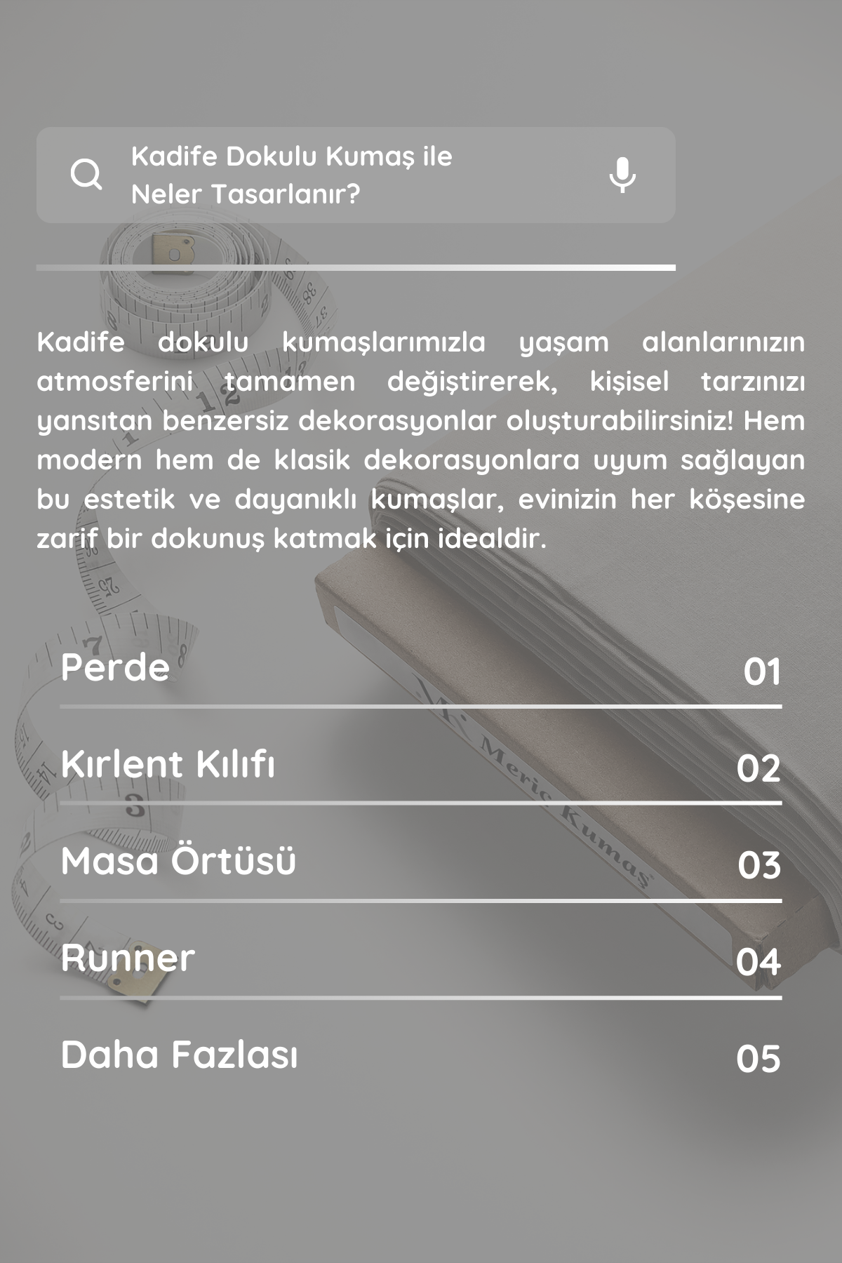 Kadife Dokulu Serisi Krem Kumaş