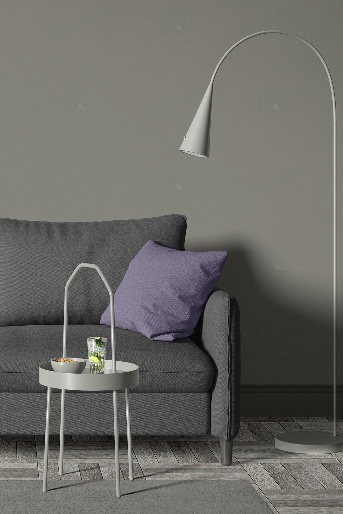 Kadife Dokulu Serisi Lila Kırlent Kılıfı