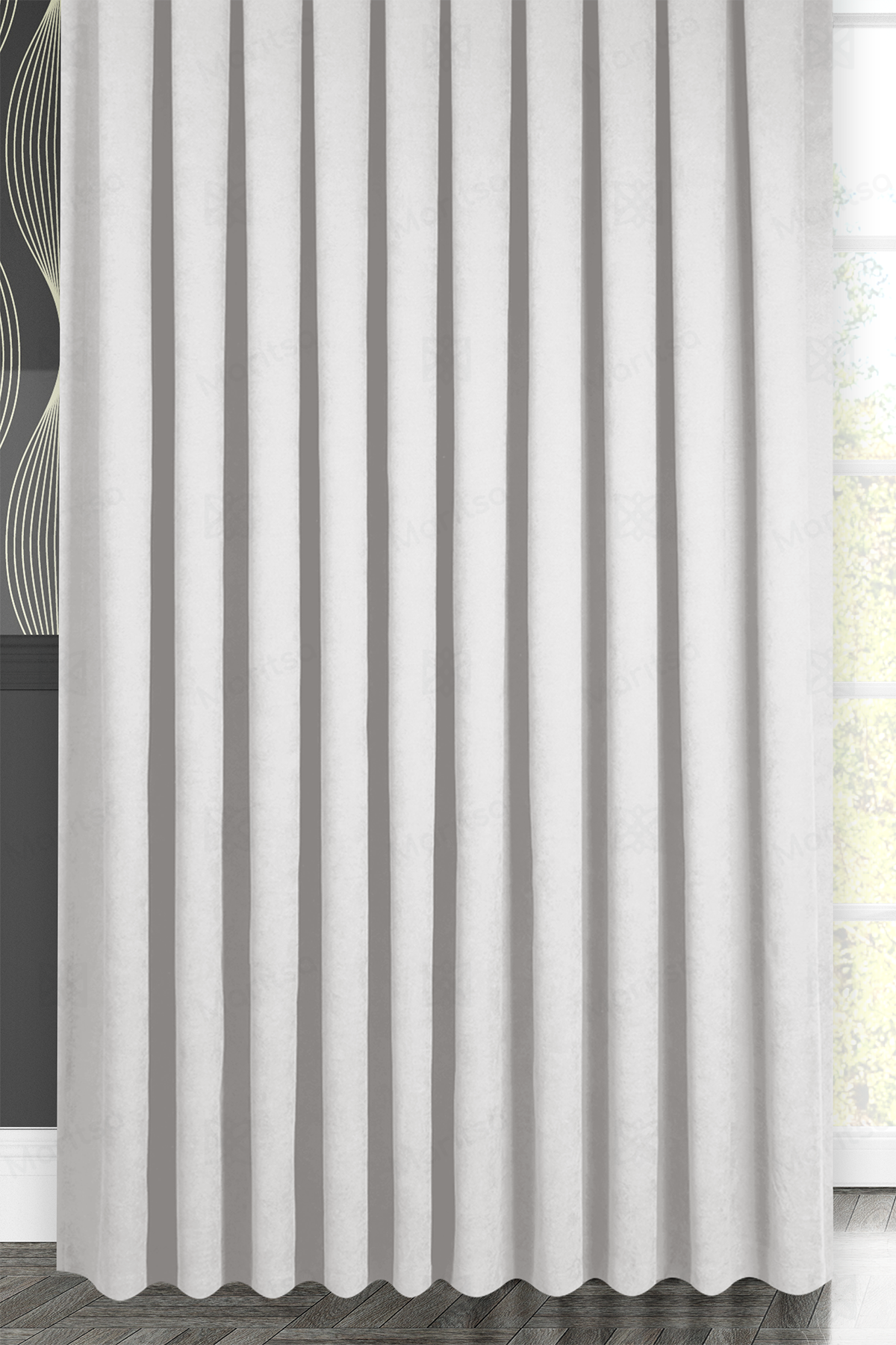 Kadife Dokulu Serisi Taş Fon Perde