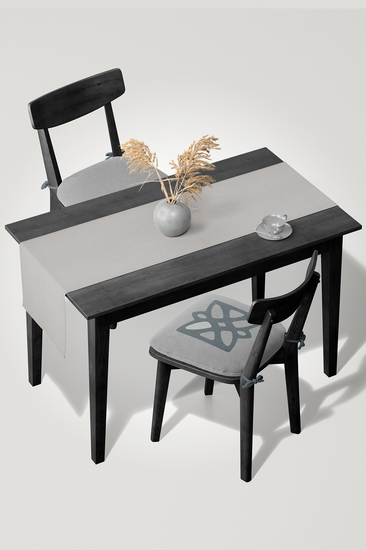 Kadife Dokulu Serisi Taş Runner