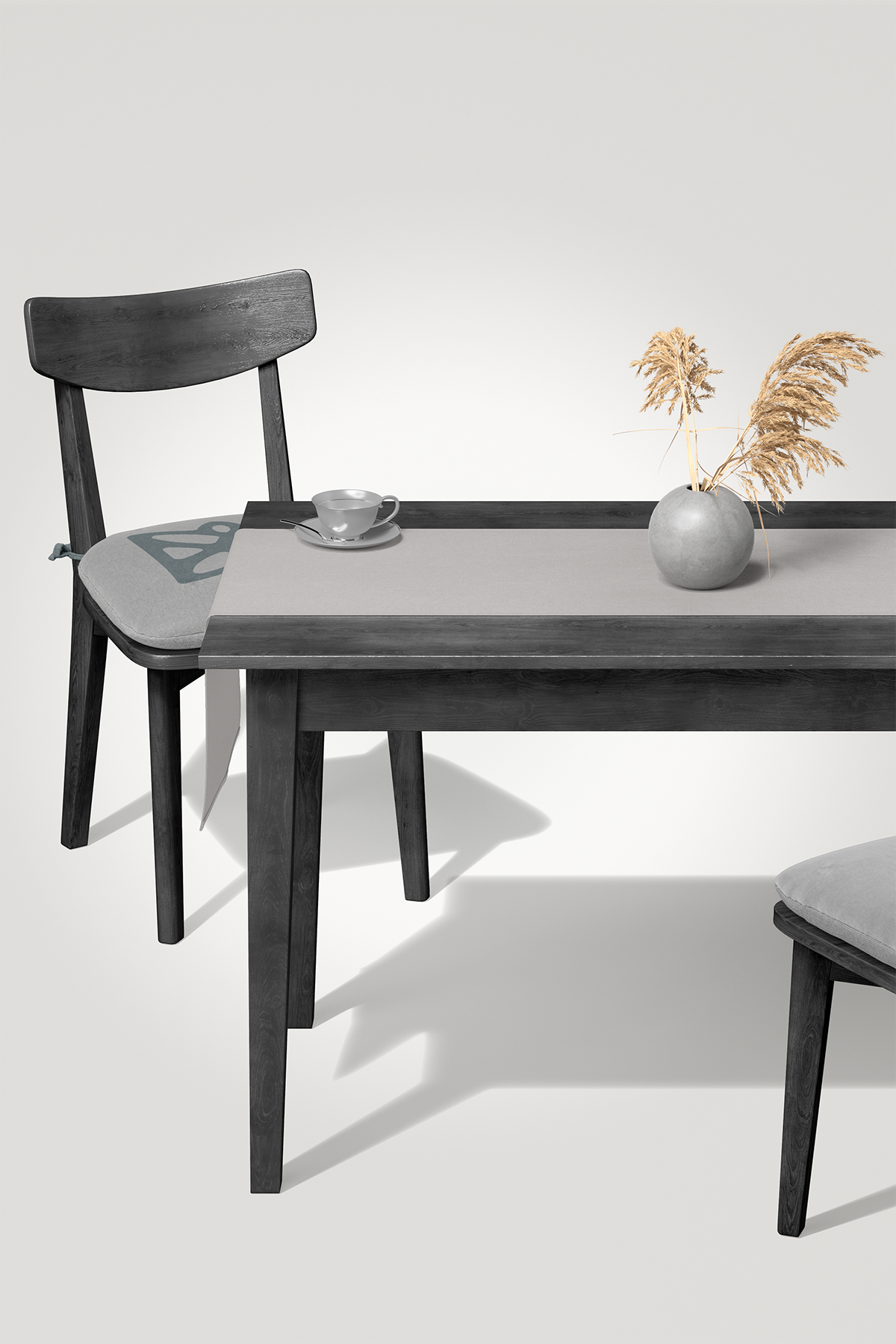 Kadife Dokulu Serisi Taş Runner